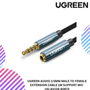 UGREEN AUDIO 3.5MM MALE TO FEMALE EXTENSION CABLE 1M SUPPORT MIC