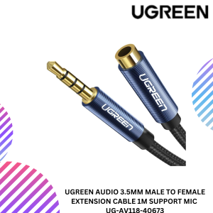 UGREEN AUDIO 3.5MM MALE TO FEMALE EXTENSION CABLE 1M SUPPORT MIC
