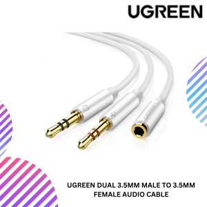 UGREEN DUAL 3.5MM MALE TO 3.5MM FEMALE AUDIO CABLE
