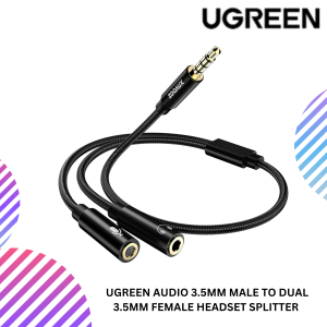 UGREEN AUDIO 3.5MM MALE TO DUAL 3.5MM FEMALE HEADSET SPLITTER