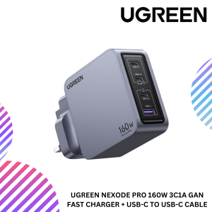 UGREEN NEXODE PRO 160W 3C1A GAN FAST CHARGER + USB-C TO USB-C CABLE