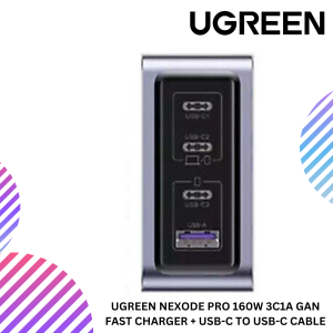 UGREEN NEXODE PRO 160W 3C1A GAN FAST CHARGER + USB-C TO USB-C CABLE