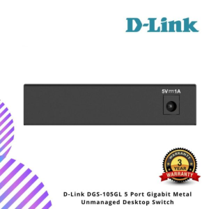 D-Link DGS-105GL 5 Port Gigabit Metal Unmanaged Desktop Switch
