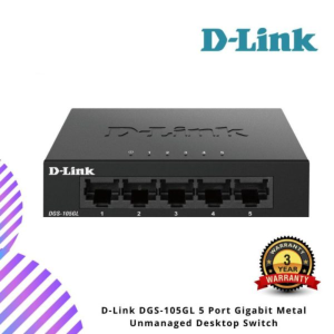 D-Link DGS-105GL 5 Port Gigabit Metal Unmanaged Desktop Switch