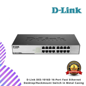 D-Link DES-1016D 16-Port Fast Ethernet Desktop/Rackmount Switch in Metal Casing