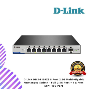 D-Link DMS-F109XS 8 Port 2.5G Multi-Gigabit Unmanged Switch - Full 2.5G Port + 1 x Port SFP+ 10G Port