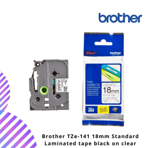 Brother TZe-141 18mm Standard Laminated tape black on clear