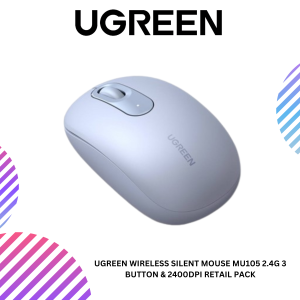UGREEN WIRELESS SILENT MOUSE MU105 2.4G 3 BUTTON & 2400DPI RETAIL PACK