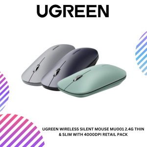 UGREEN WIRELESS SILENT MOUSE MU001 2.4G THIN & SLIM WITH 4000DPI RETAIL PACK