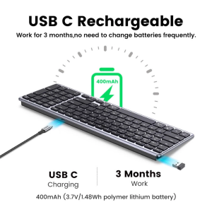 UGREEN DUAL MODE W/L 2.4G + BT 5.0 ULTRA SLIM KEYBOARD