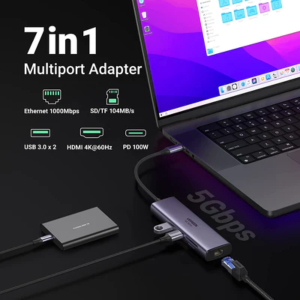 ang-copy-2025-03-21T092618.031-1.png UGREEN HIGH END USB-C 7IN1 DOCKING 2*USB3.0+HDMI 4K@60HZ+RJ45 GIGABIT+SD&TF +PD