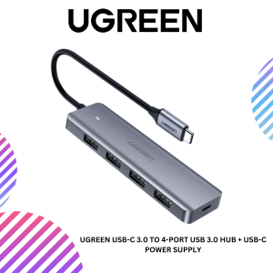 UGREEN USB-C 3.0 TO 4-PORT USB 3.0 HUB + USB-C POWER SUPPLY