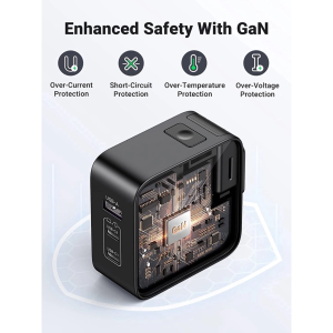 UGREEN 65W 2C1A WORLDWIDE TRAVEL GAN FAST CHARGER INTERCHANGEABLE UK/US/EU PLUGS