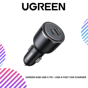UGREEN 130W /73W /63W DUAL USB-C PD + USB-A FAST CAR CHARGER