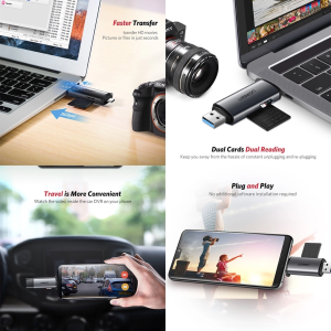 UGREEN USB-A 3.0+USB-C 3.1 GEN 1 TO TF/SD 3.0 CARD READER