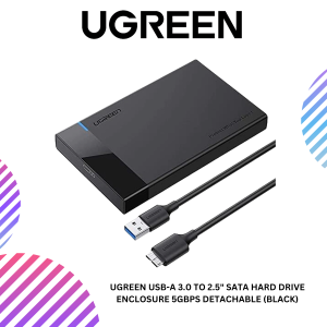 UGREEN USB-A 3.0 TO 2.5" SATA HARD DRIVE ENCLOSURE 5GBPS DETACHABLE (BLACK)