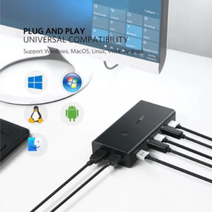 UGREEN HDMI SWITCH BOX 2 IN 1 OUT KVM SWITCHING