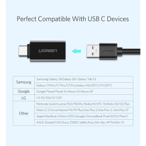 UGREEN USB-C TO USB-A 3.0 FEMALE ADAPTER (BLACK)