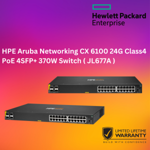 HPE Aruba Networking CX 6100 24G Class4 PoE 4SFP+ 370W Switch ( JL677A )