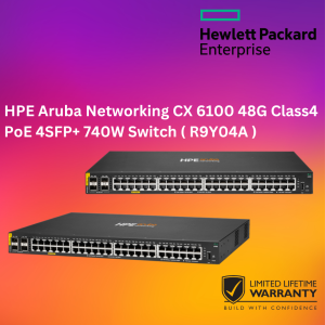 HPE Aruba Networking CX 6100 48G Class4 PoE 4SFP+ 740W Switch ( R9Y04A )