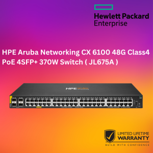 HPE Aruba Networking CX 6100 48G Class4 PoE 4SFP+ 370W Switch ( JL675A )