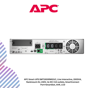 inc-21-2-2.png APC Smart-UPS SMT1500RMI2UC, Line Interactive, 1500VA, Rackmount 2U, 230V, 4x IEC C13 outlets, SmartConnect Port+SmartSlot, AVR, LCD