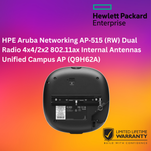 HPE Aruba Networking AP‑515 (RW) Dual Radio 4x4/2x2 802.11ax Internal Antennas Unified Campus AP (Q9H62A)
