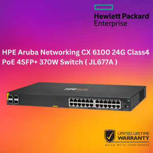 HPE Aruba Networking CX 6100 24G Class4 PoE 4SFP+ 370W Switch ( JL677A )