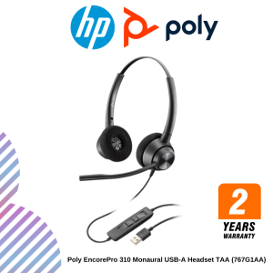 Poly EncorePro 310 Monaural USB-A Headset TAA (767G1AA)