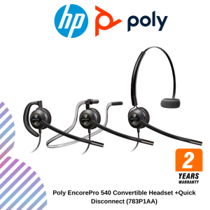 Poly EncorePro 540 Convertible Headset +Quick Disconnect (783P1AA)