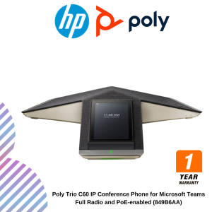 Poly Trio C60 IP Conference Phone for Microsoft Teams Full Radio and PoE-enabled (849B6AA)