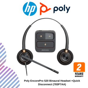 Poly EncorePro 520 Binaural Headset +Quick Disconnect (783P7AA)