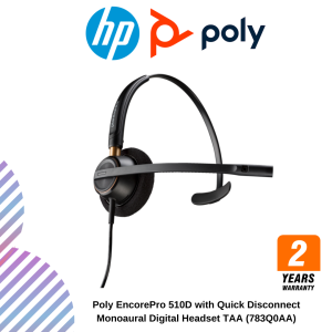 Poly EncorePro 510D with Quick Disconnect Monoaural Digital Headset TAA (783Q0AA)