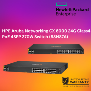 HPE Aruba Networking CX 6000 24G Class4 PoE 4SFP 370W Switch ( R8N87A )