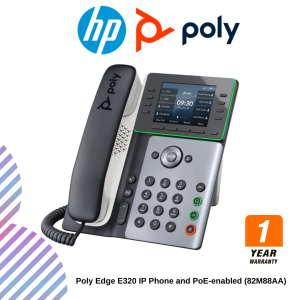 Poly Edge E320 IP Phone and PoE-enabled (82M88AA)