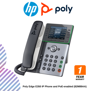 Poly Edge E350 IP Phone and PoE-enabled (82M89AA)