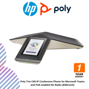Poly Trio C60 IP Conference Phone for Microsoft Teams and PoE-enabled No Radio (830A1AA)
