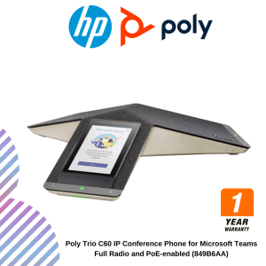 Poly Trio C60 IP Conference Phone for Microsoft Teams Full Radio and PoE-enabled (849B6AA)