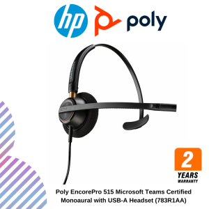 Poly EncorePro 515 Microsoft Teams Certified Monoaural with USB-A Headset (783R1AA)