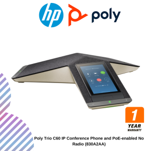 Poly Trio C60 IP Conference Phone and PoE-enabled No Radio (830A2AA)