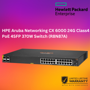 HPE Aruba Networking CX 6000 24G Class4 PoE 4SFP 370W Switch ( R8N87A )