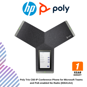 Poly Trio C60 IP Conference Phone for Microsoft Teams and PoE-enabled No Radio (830A1AA)
