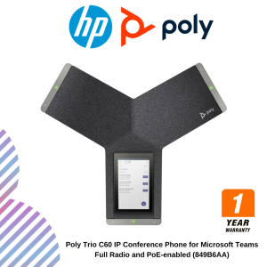 Poly Trio C60 IP Conference Phone for Microsoft Teams Full Radio and PoE-enabled (849B6AA)