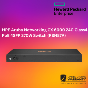 HPE Aruba Networking CX 6000 24G Class4 PoE 4SFP 370W Switch ( R8N87A )