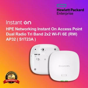 HPE Networking Instant On Access Point Dual Radio Tri Band 2x2 Wi‑Fi 6E (RW) AP32 ( S1T23A )