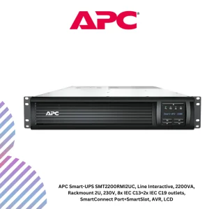 APC Smart-UPS SMT2200RMI2UC, Line Interactive, 2200VA, Rackmount 2U, 230V, 8x IEC C13+2x IEC C19 outlets, SmartConnect Port+SmartSlot, AVR, LCD