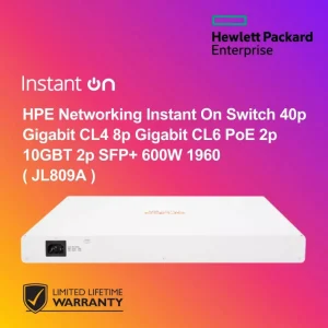 HPE Networking Instant On Switch 40p Gigabit CL4 8p Gigabit CL6 PoE 2p 10GBT 2p SFP+ 600W 1960 ( JL809A )