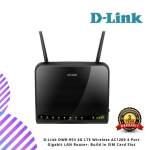 D-Link DWR-953 4G LTE Wireless AC1200 4 Port Gigabit LAN Router- Build In SIM Card Slot