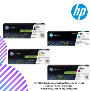 HP 230X Black/Cyan/Yellow/Magenta Original LaserJet Toner Cartridge (W2300X/W2301X/W2302X/W2303X)