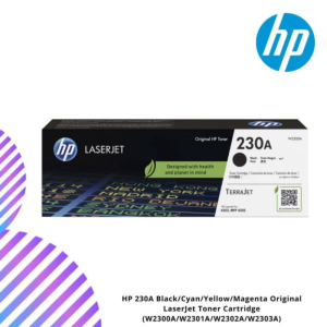 HP 230A Black/Cyan/Yellow/Magenta Original LaserJet Toner Cartridge (W2300A/W2301A/W2302A/W2303A)